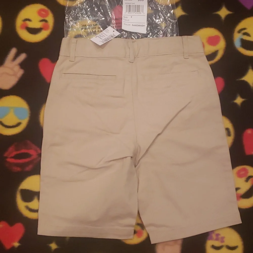 3/$10 Children's Place khaki uniform shorts with adjustable waist - Picture 2 of 3